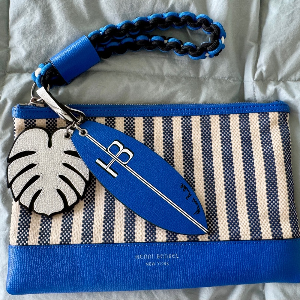 Henri Bendel striped beach pouch